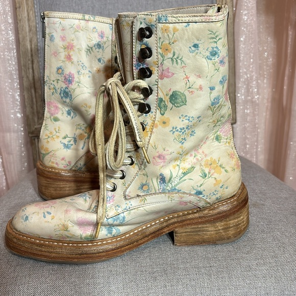 FREE PEOPLE Floral lace up boot 👢 Leather - Picture 12 of 13